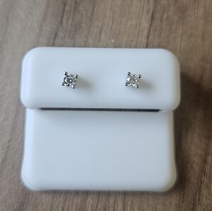 925 Sterling Silver 3mm Moissanite Screw Back Earrings Solitaire Studs
